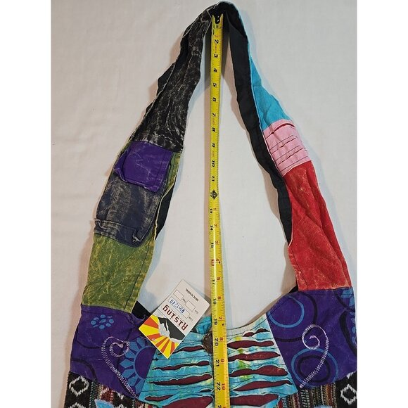 Rising International Shoulder Bag Multicolor Lotus Flower Hippie Boho New - Picture 9 of 15